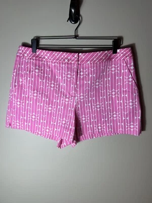 Pantalones Cortos de Verano Trina Turk Corbin 2 Rosa Estampado Geométrico Talla 14 NUEVO Foto 1 de 4