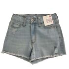 SO by Kohl’s Jr Women’s Blue Jean Bootie Shorts Size 3 Frayed Hem Stretch Pocket