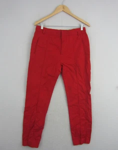 Zara Woman Pants Womens Large 14 Red Tapered High Rise Trousers Stretch Work - Picture 1 of 15