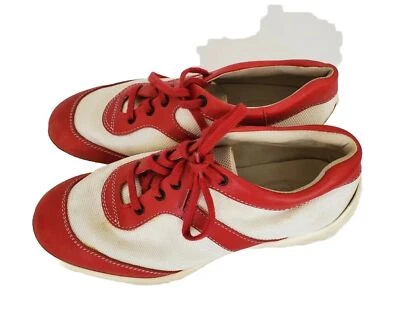 Saks Fifth Ave Tod's Junior Girl lace up Driving sneaker shoe white/red  13/31 - Image 1 of 4