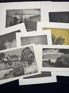 Set Of 7 Vintage Etchings / Engravings / Prints - Picture 1 of 15