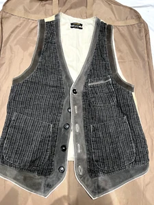 Preowned $400 Diesel black gold mens vest size L - Picture 1 of 6