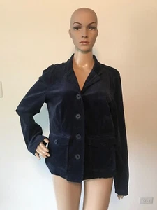 Chaqueta Abrigo Relativity Azul Oscuro Algodón y Spandex Pana Abotonada Lavable M - Imagen 1 de 12