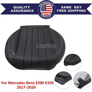 Fits 2017-2020 Mercedes Benz E300 E350 Driver Bottom Leather Seat Cover Black - Picture 1 of 14