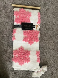 NWT NEW Pink Snowflake DECORATIVE THROW Winter RACHEL ZOE Holiday Christmas - Picture 1 of 4