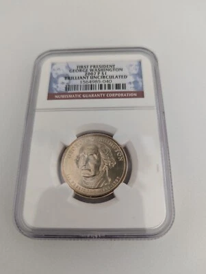 NGC 2007P CERTIFIED GEORGE WASHINGTON $1 DOLLAR COIN-BRILLIANT UNCIRCULATED  - Image 1 of 2