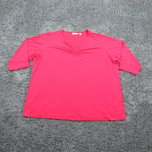Susan Graver Shirt Womens 2X Pink Red Blend 1/2 Sleeve Pullover Top - Bild 1 von 14