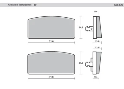 Front Brake Pads SBS 520 BMW R60 R75 R80 R90 R100 1973-1984 - Image 1 of 4