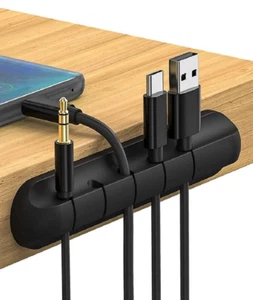 Universal Desktop Data Cable Fixing Clip, Black - Organizer for Cords and Wires - Picture 1 of 6