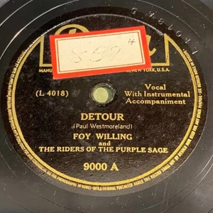 Foy Willing: Detour / Someone Won Your Heart Little Darlin' 78 - Decca 9000 - Picture 1 of 2