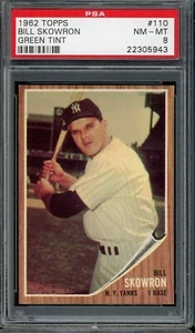 1962 Topps Baseball #110 Bill Skowron Green Tint PSA 8 - Picture 1 of 2