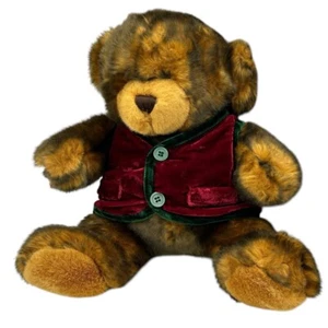 Holiday Teddybär Plüsch in Weste Weihnachten Wald Wald Stofftier - Bild 1 von 12