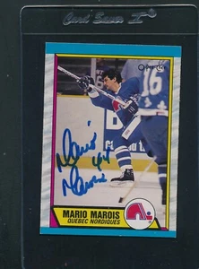 1989/90 O-Pee-Chee #260 Mario Marois Nordiques Firmado Automático *C1851 - Imagen 1 de 1