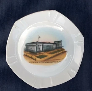 Indianapolis IN US Post Office Historic Bldg Aschenbecher Souvenir China Bayern Vintage - Bild 1 von 7