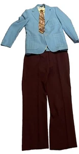 Vintage 1970s Leisure Suit 4 Piece Mens: Jacket, 30/42 Pants, Disco Groovy - Picture 1 of 17