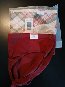 Lane Bryant 18/20 Cotton Hipster SET 2 NEW W TAG Burgundy Wine + Holiday Plaid - Picture 1 of 4