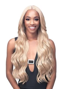 BOBBI BOSS Glueless Invisible Lace Human Hair Blend Wig MBLF005 ANTONIA (1B) 1B - Picture 1 of 2