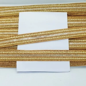 20mm Gold jacquard embroidered ribbon applique motif trimming Indian - Picture 1 of 1