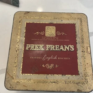  Rare Vintage Peek Frean's Square Biscuit Tin Assorted Creams ~ London England  - Picture 1 of 7