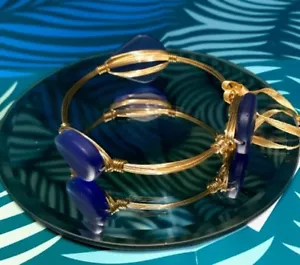 Handmade Wire Wrapped Stone Bangle - Picture 1 of 2