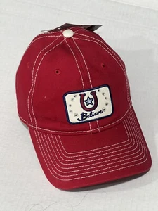 BELIEVE Red Hat / Baseball Hat Adjustable NWT  - Picture 1 of 6