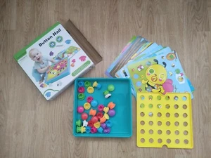 Button Nail Steckspiel Mosaik Kinderspiele zum Lernen von Farben, ab 2 und 3 J - Bild 1 von 3