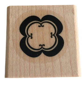 Stampin Up Holzhalterung Gummistempel klein Deko Medaillon Form Hintergrund - Bild 1 von 5
