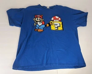 Camiseta VINTAGE Super Mario Bros Nintendo Gráfico Videojuego Azul Rara 2004 XL - Imagen 1 de 2