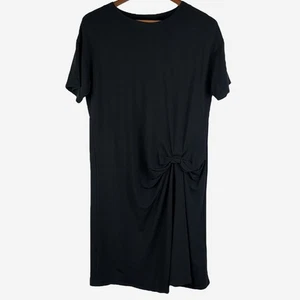 Garnet Hill T-Shirt Shift Dress M Gathered Short Sleeve Tencel Stretch - Picture 1 of 10