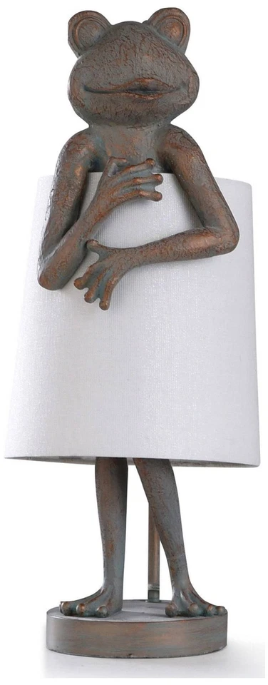 Malta The Frog 23英寸深鼠尾草和老年铜青蛙口音台灯 — 第 1/1 张图片