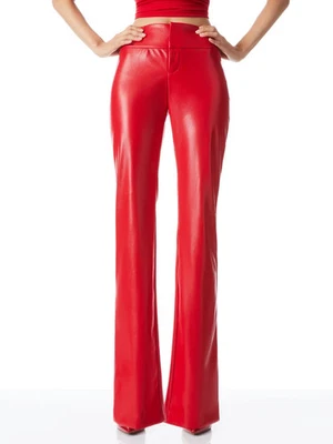 NEW REAL LEATHER Olivia Olivia Vegan Leather Bootcut Pant  RED ALL SIZE - Image 1 of 3