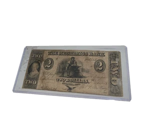 1858 Two Dollar $2 Note The Mechanics Bank Augusta GEO (GA) Obsolete Currency - Picture 1 of 4