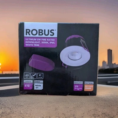 ROBUS ULTIMUM 5W FIRE RATED DOWNLIGHT 3000K IP65 WHITE TRIM RUL0530 - Image 1 of 4