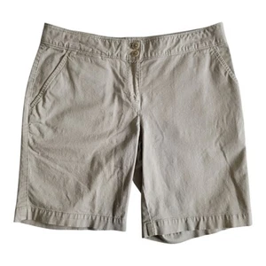 Tommy Bahama Shorts Women Tan Mid Rise Bermuda Walking Shorts Size 4 - Picture 1 of 10