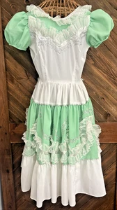 Vintage Square Dance Kleid 1960’s 1970’s DONNELL’S OF DENVER ~ SIZE 8 GLITTERY - Bild 1 von 10