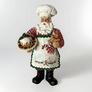 Possible Dreams Clothtique Fabric Mache Baking Chef Santa With Cake Gingerbread - Picture 1 of 10