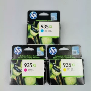 Set of 3 Genuine Original Hp 935XL CMY Ink Cartridges New Sealed 2020 - Picture 1 of 4