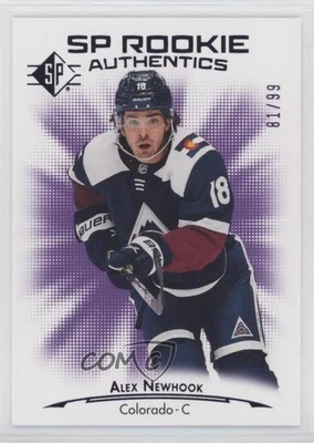 2021-22 SP Retail SP Rookie Authentics Purple /99 Alex Newhook #140 Rookie RC - Image 1 of 2