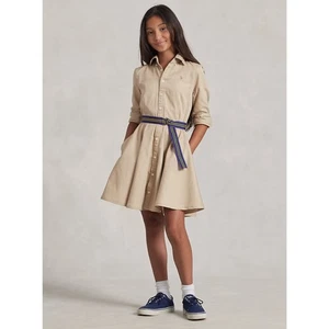 Polo Ralph Lauren Belted Cotton Chino Shirtdress - Picture 1 of 5