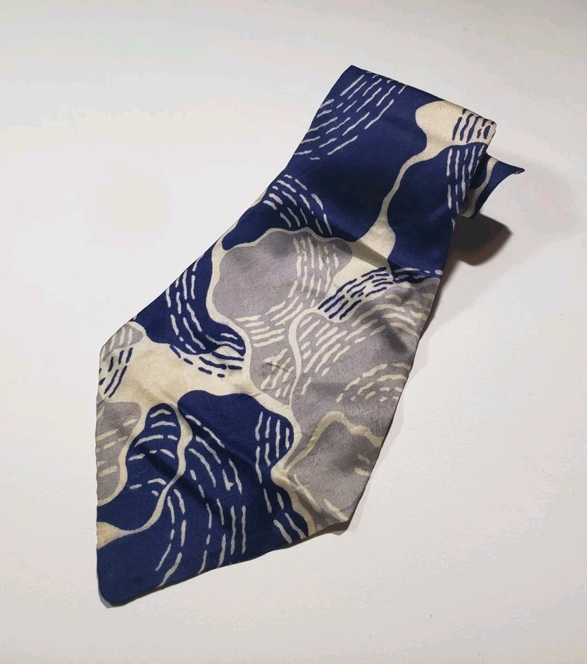 RARA Corbata Ultra De Colección 51" 20s 30s 40s Sin Forro Interior Abstracta Hecha a Mano EE. UU. Foto 1 de 4