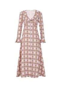 Zimmermann Daisy Midi Dress | Linen, Floral, Applique Daisy Buttons, Neck Frill - Picture 1 of 9