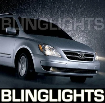 Faros antiniebla LED blancos azul halo para Hyundai Entourage 2007-2009 Foto 1 de 4