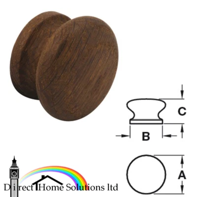 Designer Hafele Wooden Oak Shaker Knob, Ø 45-55mm For Drawer Cabinet Door Handle - Image 1 of 4