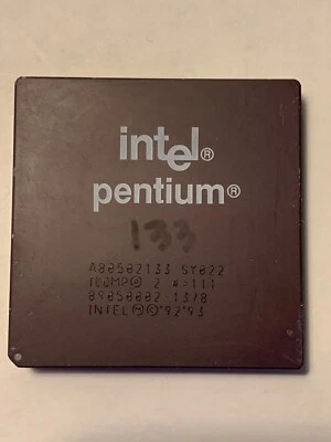 INTEL PENTIUM CPU 133MHz PROCESSOR SY022 A80502-133 - Image 1 of 4