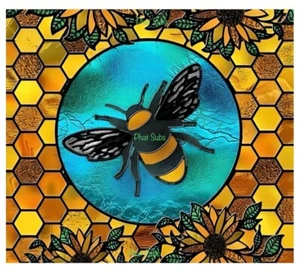 Envoltura de vaso de sublimación de 20 oz vidrieras para abejas listas para presionar transferencia de calor - Imagen 1 de 1