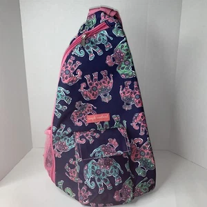 Simply Southern Sling Backpack Elephant Print Colorful Happy Blue Pink Green - Picture 1 of 12