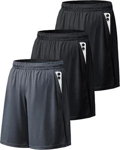 Athletic Shorts for Men with Pockets and Elastic Waistband Quick Dry Activewear - Picture 1 of 12