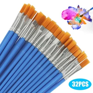 32pcs Nylon Hair Paint Brush Set, Art Painting Acrylic Oil Watercolour Supplies - Picture 1 of 6