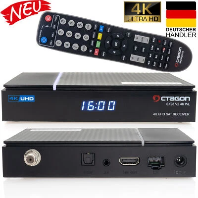 OCTAGON SX98 V2 4K WL UHD SAT-Receiver PVR  IPTV Smart TV Set-Top Box schwarz - Bild 1 von 4