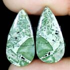 Natural 20.40 Ct Green CRAZY LACE AGATE PAIR Cabochon 12x23x4mm Pear Shape stone